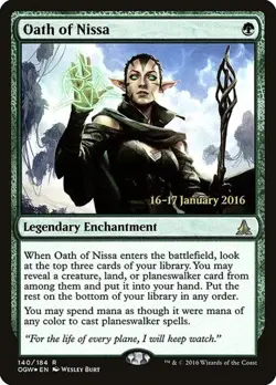 Oath of Nissa - Foil Prerelease Promo Oath of the Gatewatch MP MTG - Image 1