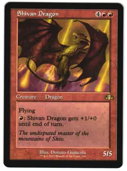 Shivan Dragon (Retro Frame) 329 Dominaria Remastered NM MTG - Image 1