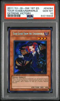 YuGiOh Tour Guide From the Underworld EXVC-EN084 Extreme Victory 1st Ed PSA 10 - Image 1