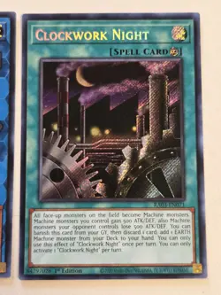 Clockwork Knight SUDA-EN050 + Clockwork Night RA03-EN071 Secret Rare Yugioh Set - Image 3