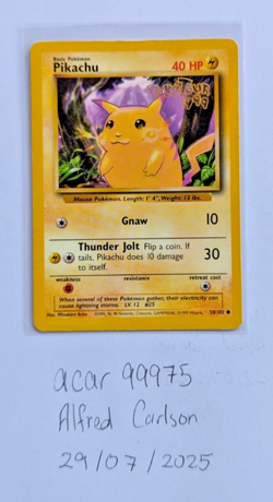Pikachu PokeTour 1999 Pokemon - Australian Exclusive Promo Card (58/102) - Image 1