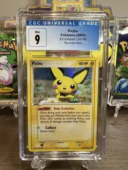 Pichu 2005 Pokemon EX Emerald Reverse Holo Card CGC CGC 9 59/106 - Image 1