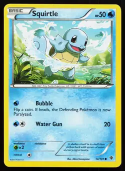 Squirtle 14/101 Common Plasma Blast Pokemon Card - Image 1