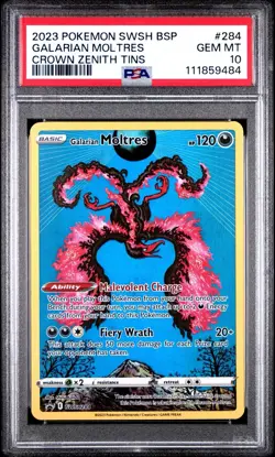 Galarian Moltres SWSH284 SWSH: Sword & Shield Promo Cards Holo PSA 10 - Image 1