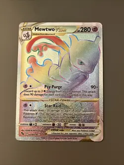 Mewtwo VSTAR 079/078 NM Rainbow Secret Rare Pokemon GO Pokemon TCG Card - Image 1
