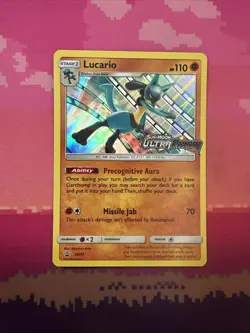 Pokemon Card Lucario SM95 Black Star Promo Ultra Prism Stamped Near Mint - Image 1