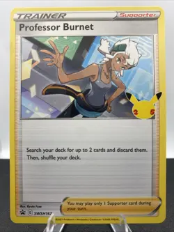 Professor Burnet SWSH167 Black Star Promo Celebrations Pokemon TCG Card NM - Image 1