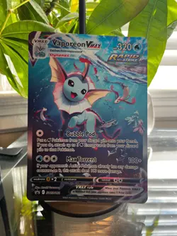 Pokemon Vaporeon SWSH182 VMAX Alt Art JUMBO Black Star Holo Promo Card NM - Image 1