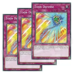 Yugioh - Toon Defense x 3 - 1st Edition NM - Plus Free Holographic Card - Image 1
