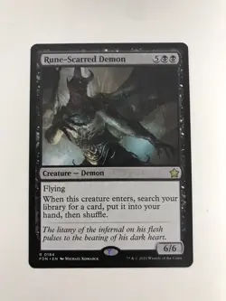 Rune-Scarred Demon MTG Magic the Gathering Card NM Near Mint FDN - Image 1