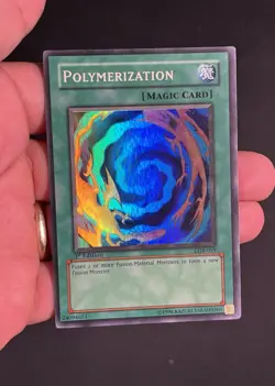 Yugioh Polymerization LOB-059 Super Rare 1st Edition WAVY Print - Image 2