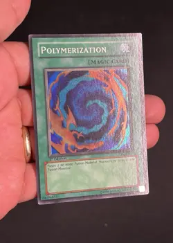 Yugioh Polymerization LOB-059 Super Rare 1st Edition WAVY Print - Image 3