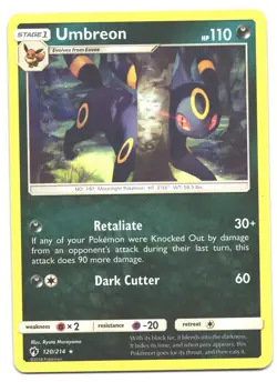 Umbreon - 120/214 - Lost Thunder - English Pokemon Card - Canadian Seller LP A - Image 1
