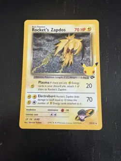 Pokemon Card Rocket's Zapdos 15/132 Celebrations Classic Collection Near Mint - Image 1
