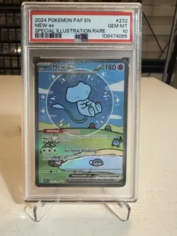 Pokemon Mew EX 2024 Special Illustration Rare Card 232/091 PSA 10 - Image 1