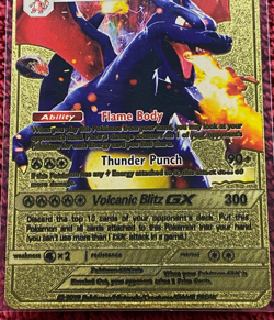 Stage 2 Charizard Gold Foil Card, 250 HP, Thunder Punch GX 300, MINT (1595) - Image 3