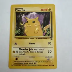 Pikachu 87/130 Base 2 Set Pokemon Card - Electric Shape - Image 1
