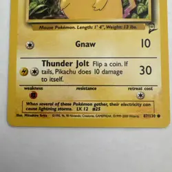 Pikachu 87/130 Base 2 Set Pokemon Card - Electric Shape - Image 4