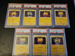 2018 Pokemon Card Pretend Pikachu Boss Promo Complete Set PSA 10 SEQUENTIAL # - Image 1