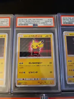 2018 Pokemon Card Pretend Pikachu Boss Promo Complete Set PSA 10 SEQUENTIAL # - Image 4