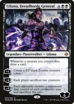 Liliana, Dreadhorde General - Foil Prerelease Promo War of the Spark LP MTG - Image 1