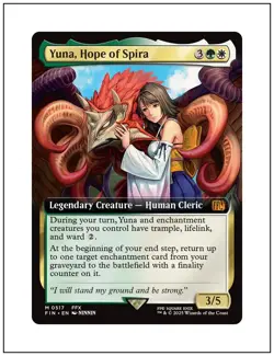 1x Yuna, Hope of Spira, Extended Art, Final Fantasy, Magic MTG NM - Image 1