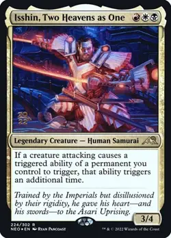 Isshin, Two Heavens as One - Foil Prerelease Promo Kamigawa: Neon Dynasty LP MTG - Image 1