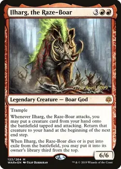 Ilharg, the Raze-Boar - Foil Prerelease Promo War of the Spark LP MTG - Image 1