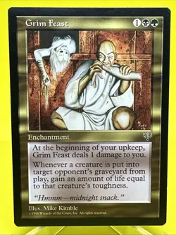MTG Grim Feast Mirage NM Front LP Back Reserved List Rare - Image 1