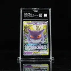 2018 Pokemon Japanese Tag Bolt Gengar & Mimikyu GX 038 TAG 10 Gem Mint - Image 1