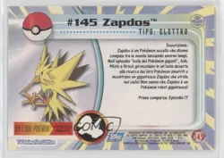 Zapdos Italian Silver Foil Topps Pokemon TV Animation Edition Series 3 #145 04qn - Image 2