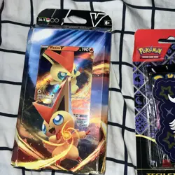 Pokemon Paldean Fates Tech Sticker Collection 3 Pack And Victini Battle Deck - Image 2