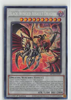 YuGiOh Dueling Heroes Tins Black-Winged Assault Dragon Secret Rare #MP23-EN187 - Image 1