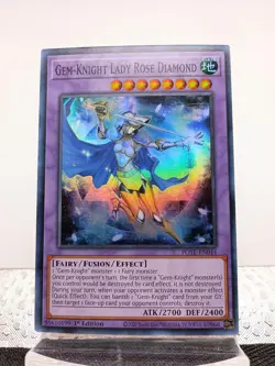 Yugioh! 3x Gem-Knight Lady Rose Diamond - POTE-EN044 - Super Rare - 1st Ed NM 3x - Image 1