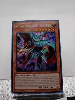 Yugioh! 3x Royal Straight Slasher BLCR-EN001 Secret Rare 1st Ed Near Mint 3x - Image 1