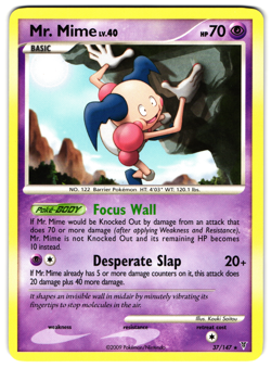 Mr. Mime Lv. 40 - 37/147 - 2009 Rare Supreme Victors Pokemon Card LP - Image 1