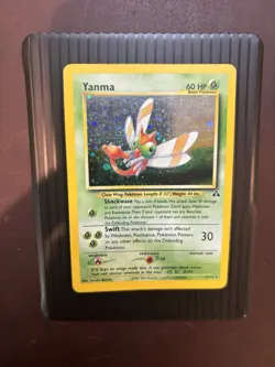 Yanma 17/75 Neo Discovery Pokemon Card Holo Rare SWIRL LP- - Image 1