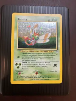 Yanma 17/75 Neo Discovery Pokemon Card Holo Rare SWIRL LP- - Image 3