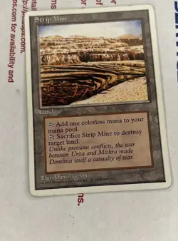 2 MTG Magic The Gathering Strip Mine 4th Edition Trading Card MP - Image 4