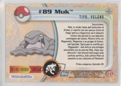 Muk Italian Silver Foil Topps Pokemon TV Animation Edition Series 2 #89 04qn - Image 2