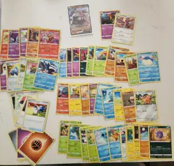 50 X Pokemon Cards Bundle Including 1 X Random V Card, 10 X Reverse/holo Cards - Image 1
