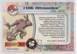 Hitmonlee Italian Silver Foil Topps Pokemon TV Animation Edition Series 2 04qn - Image 2
