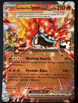 Hearthflame Mask Ogerpon ex - Double Rare Prize Pack Series Cards 040/167 NM - Image 1