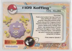 Koffing Italian Topps Pokemon TV Animation Edition Series 2 #109 2000 04qn - Image 2