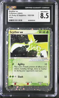 CGC 8.5 Scyther ex 2003 EX Ruby & Sapphire 102/109 Holo Pokemon Card psa - Image 1