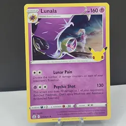 POKEMON Lunala 015/025 Celebrations 25th Anniversary Holo Rare Card NM-MINT - Image 1