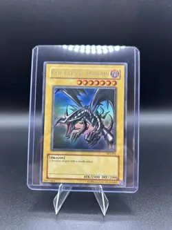 Yu-Gi-Oh! TCG Red-Eyes Black Dragon SDJ-001 Vintage Holo Rare Card 1996 - Image 1