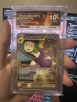 Team Rockets Crobat EX SV Destined Rivals Hyper Rare Card 242/182 Ace 10 - Image 1
