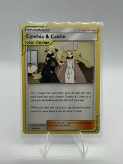 Pokemon TCG Cynthia & Caitlin Tag Team 189/236 Cosmic Eclipse LP Condition - Image 1
