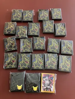 Pokemon card sleeves lot 22 sealed packs Crown Zenith Celebrations - Image 1